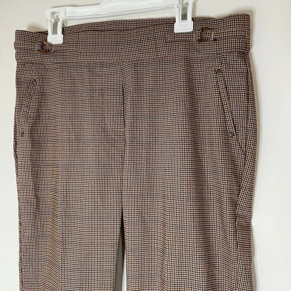NWOT 89th and madison brown plaid slim trouser knit pants size small - Picture 2 of 4